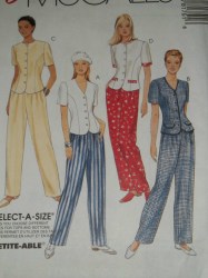 8175 EZ PRINCESS BUTTON TIE SS TOPS, PANTS PATTERN 8-12